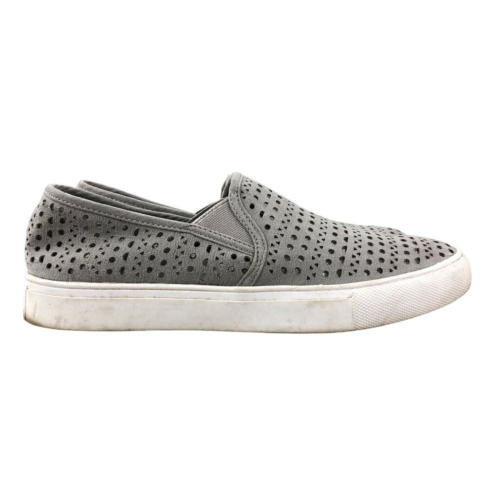 Steve Madden Women's Size 8 Odonna Grey Fabric Perforated Slip On Casual Shoes